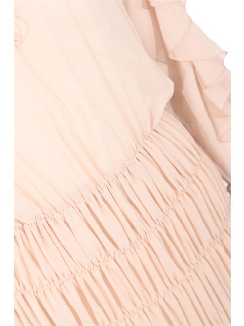 Abito lungo in georgette con ruches D. Exterior | 626725CONC